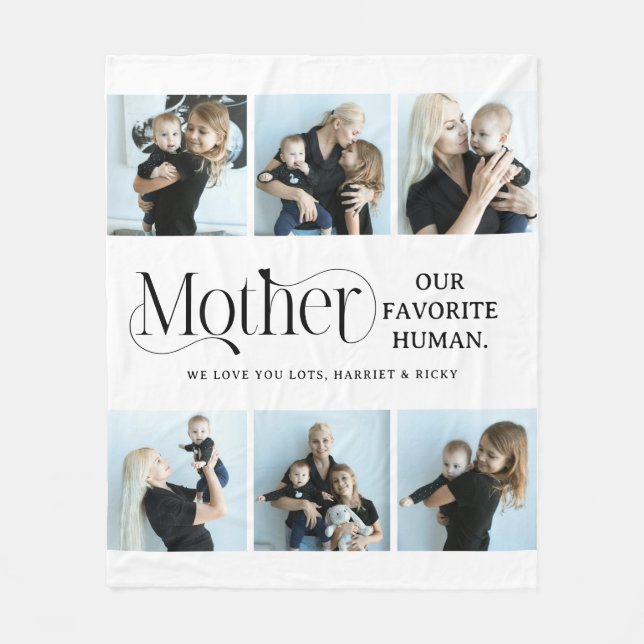 Sentimental Photo Collage Mother Keepsake  Fleece Blanket (Front)