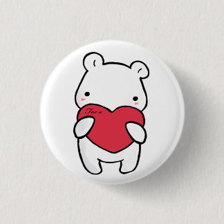 Sentimental polar bear 1 inch round button