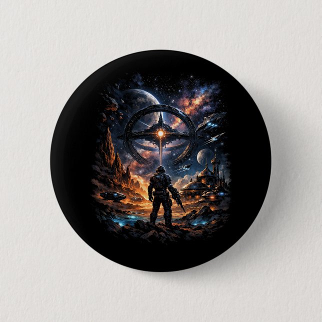 Sentinel of the Star Gate 2 Inch Round Button (Front)