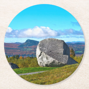 Sentinel Rock, Lake Willoughby, Vermont Round Paper Coaster