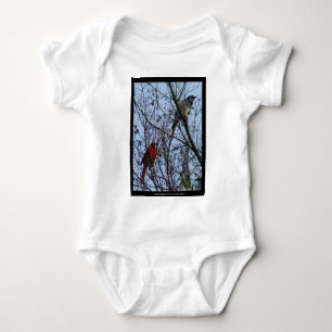 Sentinels Blue Jay and Cardinal by Lee Hiller Baby Bodysuit