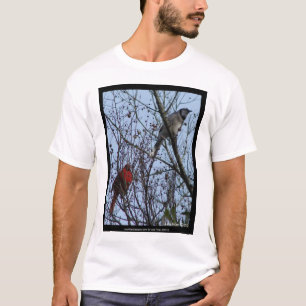 Sentinels Blue Jay and Cardinal by Lee Hiller T-Shirt