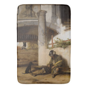 Sentry Guarding a Gate With his Pet Dog Bath Mat