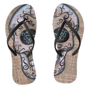 Senyor Calavera Dia de los Muertos Flip Flops