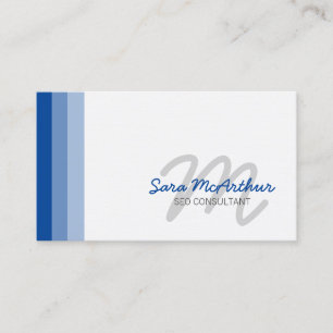 SEO Consultant Internet Skills Cursive Monogram Business Card
