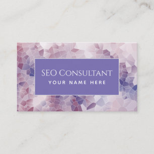 SEO Consultant Pink Purple Mosaic Pattern Modern Business Card