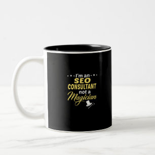 SEO Expert Not Magician Two-Tone Coffee Mug