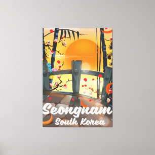 Seongnam South Korea travel poster Canvas Print