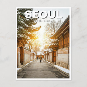 Seoul Bukchon South Korea Winter Postcard