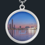 Seoul Capital of South Korea City Skyline Silver Plated Necklace<br><div class="desc">Seoul Capital of South Korea City Skyline</div>