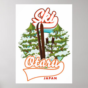 Séoul Corée du Sud Ski logo Affiche