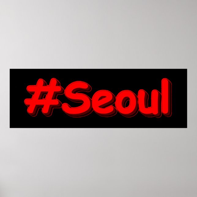 "#Seoul" Cute Design. Buy Now Poster (Front)