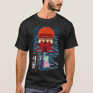 Seoul Korea in Hangul With Korean Temple and Peopl T-Shirt