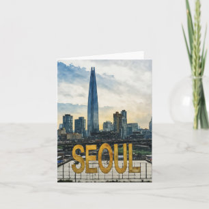 Seoul Korea Watercolor Card