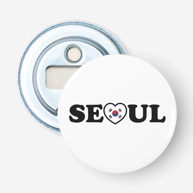 Seoul Love Heart Taegeukgi Flag Bottle Opener (Front)