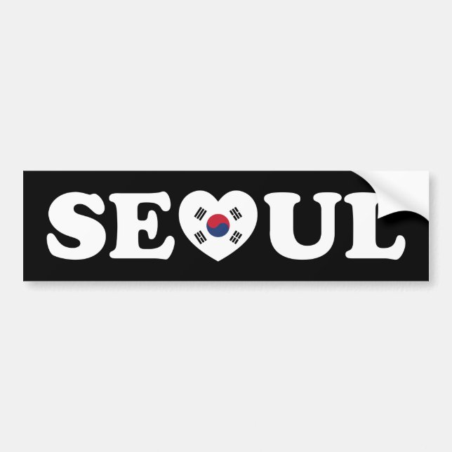 Seoul Love Heart Taegeukgi Flag Bumper Sticker (Front)