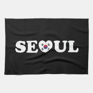 Seoul Love Heart Taegeukgi Flag Kitchen Towel