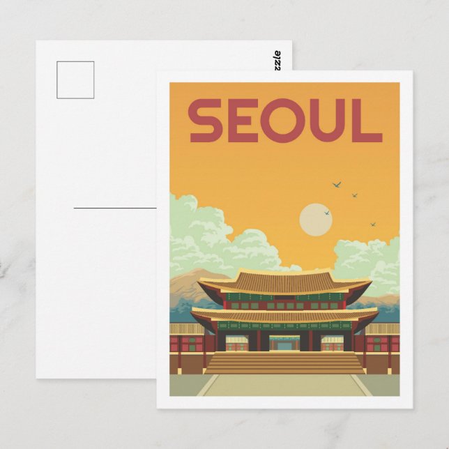 Seoul North Korea Famous Travel Place Illustration Postcard (Front/Back)