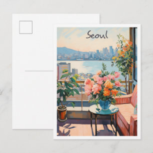 Seoul South Korea Art Travel Postcard