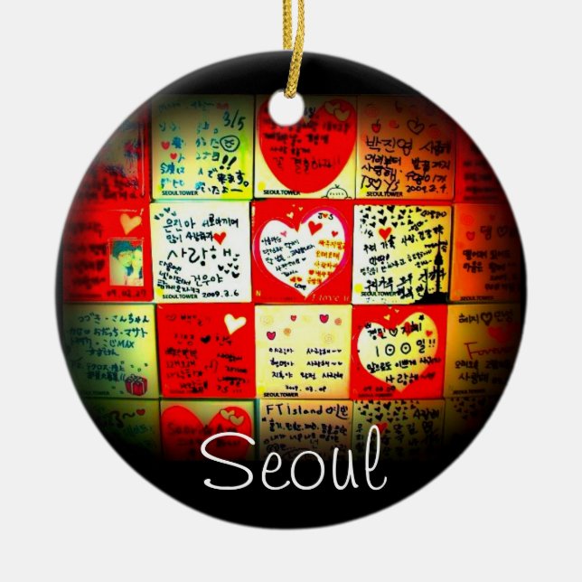 Seoul, South Korea Christmas Ornament (Front)