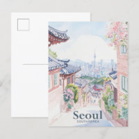 Seoul South Korea Gouache Illustration Travel