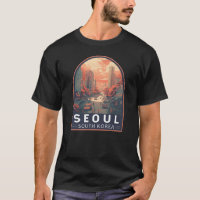 Seoul South Korea Illustration Art Vintage Badge