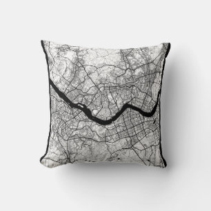 Seoul South Korea Map Throw Pillow