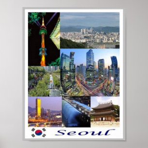 Seoul - South Korea - Mosaic - Poster