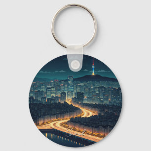 Seoul South Korea Night view Keychain