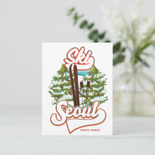 Seoul South Korea Ski logo Postcard