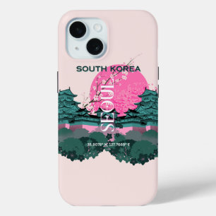 Seoul South Korea Travel Art iPhone 15 Case