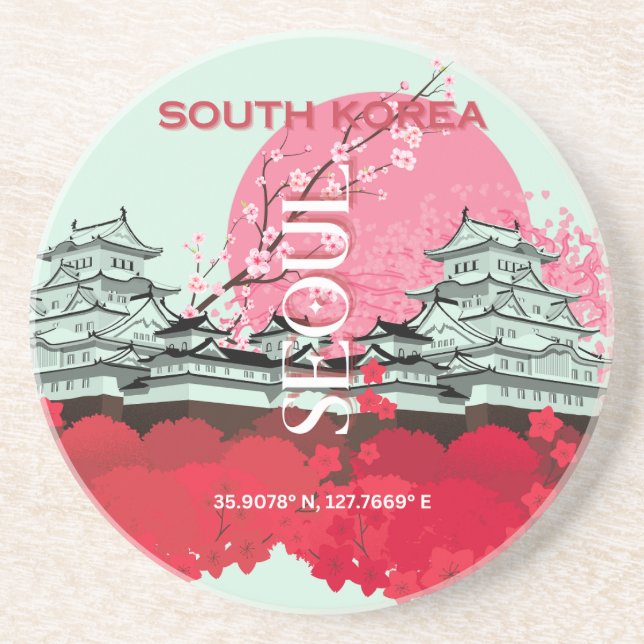  Seoul South Korea Travel Art Coaster (Front)