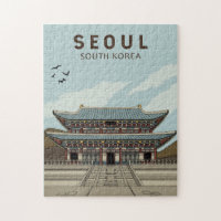 Seoul South Korea Travel Art Vintage