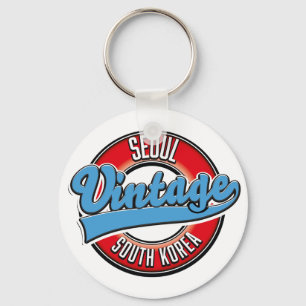 Seoul South Korea vintage logo Keychain