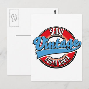 Seoul South Korea vintage logo Postcard