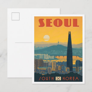 Seoul South Korea Vintage Travel Postcard