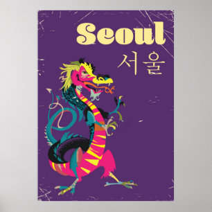 Seoul South Korean travel poster