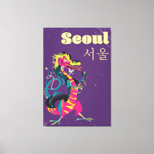 Seoul South Korean travel poster Canvas Print