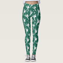 Séoul Spirit Sports Leggings Blanc sur Vert