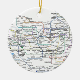 Seoul Subway Map Ceramic Ornament