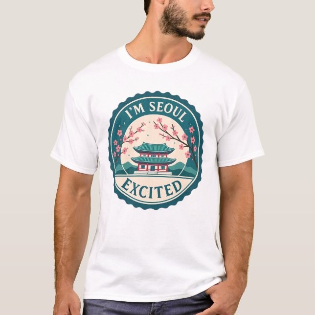Séoul, T-shirt Corée excité (Devant)