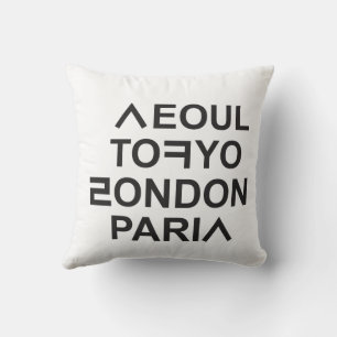 SEOUL TOKYO LONDON PARIS THROW PILLOW