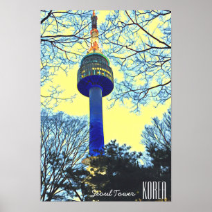 Seoul Tower Korea travel photography Poster