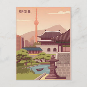 Seoul vintage postcard