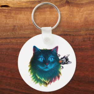 seoul with cats keychain