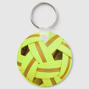 Sepak Takraw ball Yellow Sports Keychain