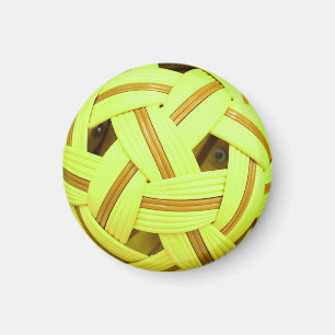 Sepak Takraw ball Yellow Sports Magnet