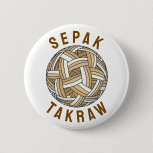 Sepak Takraw Woven Ball 2 Inch Round Button