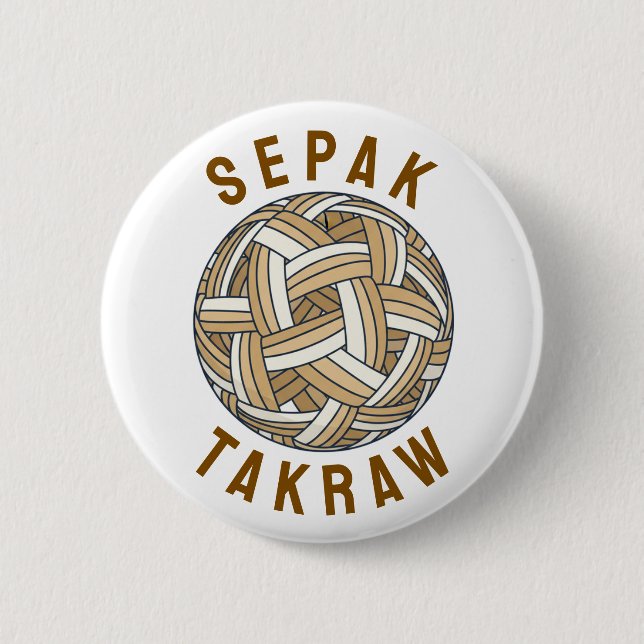 Sepak Takraw Woven Ball 2 Inch Round Button (Front)