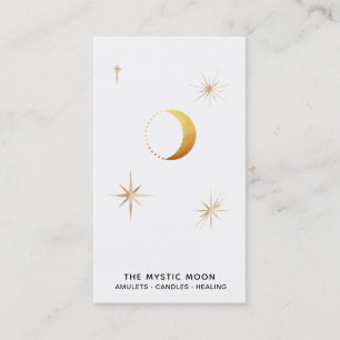 *~* Separate Gold Lunar Stars Mystic Moon Luna  Business Card
